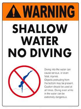 6603ws1824e Poolweb 18 Inch X24 Plastic No Diving Sign