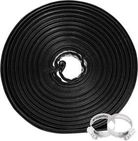 Poolwhale 696565692967 Heavy Duty 1-1/2 X 100 Thick 1.2mm Black Backwash Pool Hose With