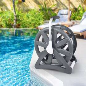 Poolzilla 445022011024 Swimming Pool Vacuum Hose Reel Easily Store And Prevent Kinks Carry Handle