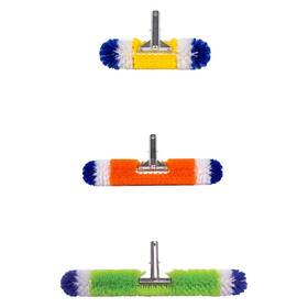 Poolzilla 810137383569 Pool Brush 3 Pack - 360 Degree Bristles With Green Orange Blue