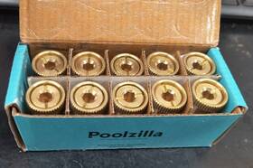 B08gvsvwvm Poolzilla Pack Of 10 Brass Pool Cover Anchor Assembly Male/female For Safety