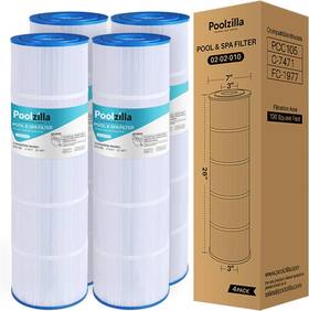 B0bk9zw7gl Poolzilla 4 Pack Pool Filter Cartridge Replacement For Pcc105 Filbur