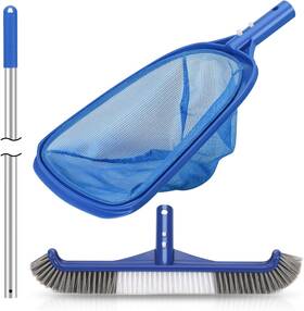 Xjx075-rw06-24-1 Poople Pool Cleaning Kit 18ftft Brush Head And Skimmer Net With 60 Inch Pole 5ft