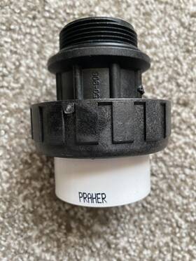 150-906 Praher 1.5 Inch Mpt X Slip High Temperature Adapter Union With O-ring New