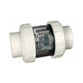 202-cvc-tri Praher Plastics 2 Inch Socket Double Union Spring Check Valve