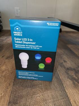 53333332 Project Source Solar Led 3-in Tablet Dispenser Pool Accessory