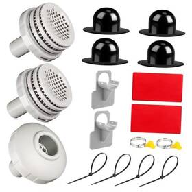 Muy-pushglossy-0457 Pushglossy Swimming Pool Water Jet Connectors Replacement Parts Kit Small Strainers With