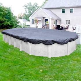341224-4a Robelle 12 X 24ft Commercial Blue Winter Oval Pool Cover For Above Ground Pools