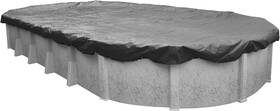 511632-4a Robelle 16 X 32ft Ultimate Charcoal Winter Oval Pool Cover For Above Ground