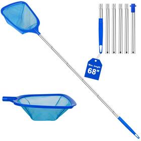 R8g8u217 Romivo Pool Skimmer Net With Telescopic Pole Fine Mesh For Leaves Dust Debris Lig