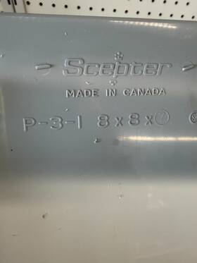 Jb6x6x6 Scepter P-3-1 Pvc Electrical Junction Box 8x8x7