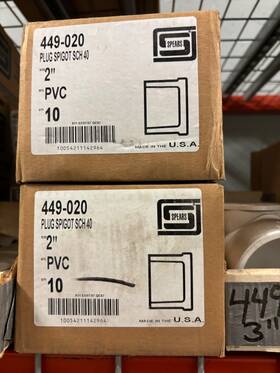 449-020 Spears 449020 10 Pcs Box. 2 Inch Pvc Schedule 40 Plug Spig