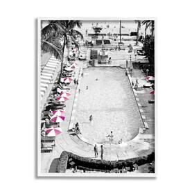 Stupell Industries 197658506593 Vintage Summer Resort Beach Pool Framed Giclee Art Design By Graffi Tee Studios