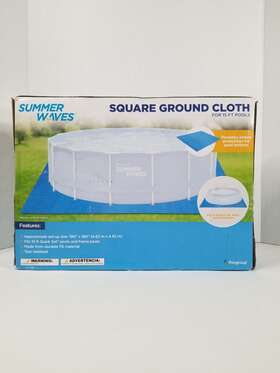 P51150000 Summer Waves Square Ground Cloth Cover For 15 Feet Inflatable Or Frame Pools New