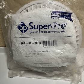 Spg-25-8000 Super-pro One 8 Inch White Suction Cover With Frame For Swimming Pools New