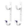 757980 Swimming Pool Spa Silver Aluminum Hooks Pools Supplies Pole Hose Storage 2 Count