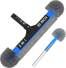 Wb0090 Tidymister 20ftft 2 In 1 Pool Brush Head Cobweb Duster Heavy Duty Cleaning
