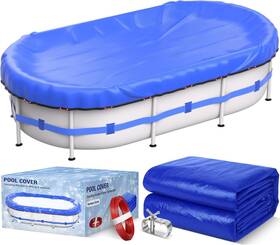 T-pc-16-32t Tixanf 16x32ft Oval Winter Pool Cover 500d Extra Thick Above Ground With Winch