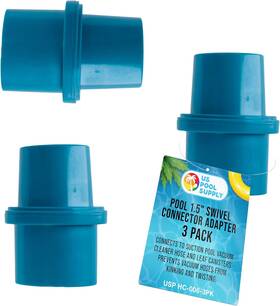 U.s. Pool Supply 445025014091 U.s. 1.5 Inch Swivel Connector Adapter Pack Of 3 - Connects To Suc