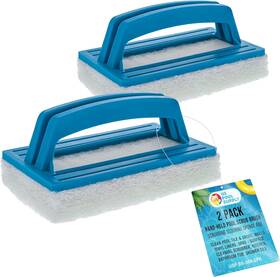 U.s. Pool Supply 840234512173 Hand-held Scrub Brush 2 Pack - Scrubbing 3x6 Blue