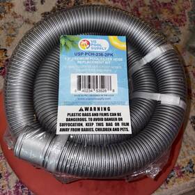 Us Pool Supply 840234535288 1.5 Inch Heavy-duty Above Ground Hose Replacement Kit - 2 Silver 6 Foot Hoses