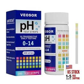 Veosor 762736127214 Ph Test Strips 0-14 200 Universal Litmus Papers