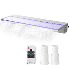Slpbpqaw600dbs001v1 Vevor Fountain Spillway 23.6x3.2x8.1 Inch Pool Waterfall 17 Colors Led