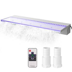 Slpbpqaw900dbs001v1 Vevor Fountain Spillway 35x3.2x8.1 Inch Pool Waterfall 17 Colors Led