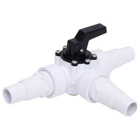 313995 Vidaxl 3-way Ball Valve White And Black Plastic Other