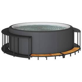 365610 Vidaxl Hot Tub Surround Black Pe Rattan Large Round