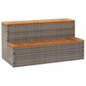4103945 Vidaxl Hot Tub Step Grey Pe Rattan Medium Adjustable Feet