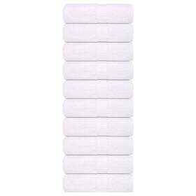 Vidaxl 721012142848 White Cotton Soap Towel Set Of 10 Soft Absorbent 11.8x11.8 Inches