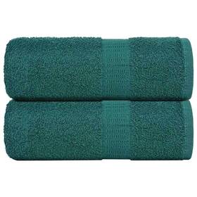 Vidaxl 721012144927 Cotton Guest Towel Set Of 2 Green Soft Absorbent 11.8x19.7 Inches