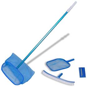 90505 Vidaxl Pool Cleaning Set Brush 2 Leaf Skimmers 1 Telescopic Pole