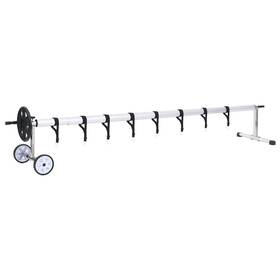 93177 Vidaxl Pool Cover Roller Black And Silver Stainless Steel Aluminum