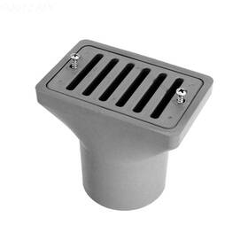 640-2907b Waterway 2in X 4in Deck/gutter Drain Fpt Gray