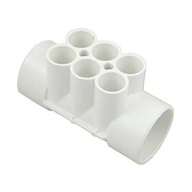 672-4270b Waterway Plastics 2 Inch Slip X 0.75 6-port Manifold