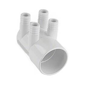 672-7170b Waterway Plastics 2 Inch Socket X Dead End 4 Port Manifold