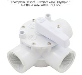 Aft100t White Champlain Plastics - Diverter Valve Olympic 1-1/2 Inch Fpt 3-way
