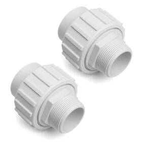 Xtremepowerus 744759941107 Pool Pump Fittings 1-1/2 Inch Pvc Mpt X Slip Socket Flush Union 2-pack