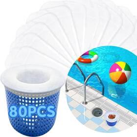 Ps-80 Yolaah 80pcs Pool Skimmer Filter Socks For Above Ground And Inground