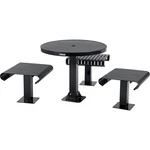 Global Industrial 36" Round Steel Slat Picnic Table Freestanding Seats Solid Top. Fixed Price $1370.73.