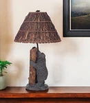 29" Gray Novelty Table Lamp With Brown Empire Shade. Fixed Price $547.44.