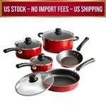 Tramontina Non-stick Red Cookware Set, 9 Piece. Fixed Price $26.36.