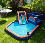 Hapcap Inflatable Bounce House Water Slide For Kids,big Splash Pool,with Blower. Fixed Price $398.99.