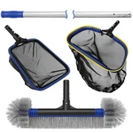 Poolvio 5-IN-1 Cleaning Kit Includes Semi-deep Skimmer Blue+yellow. Fixed Price $99.99.