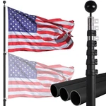 20FT Telescopic Flag Pole Extra Thick With 3X5 Us Outdoor Black. Fixed Price $81.49.