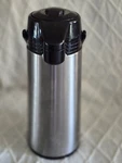 Aladdin Stainless Steel Lever Airpot With Pump Lid Handle. Fixed Price $20.00.