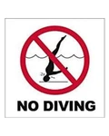 Inlays Inc No Diving Symbol 6X6 Ceramic Smooth Tile White. Fixed Price $18.05.