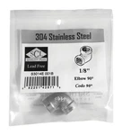 Smith-cooper 4638100400 Stainless Steel 90 Deg. Elbow 1/8 X Dia. In. Fpt. Fixed Price $8.57.